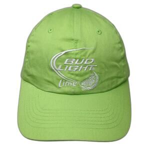 Bud Light Green Baseball Cap One Size Strapback Hat Embroidered Beer Lime Wedge